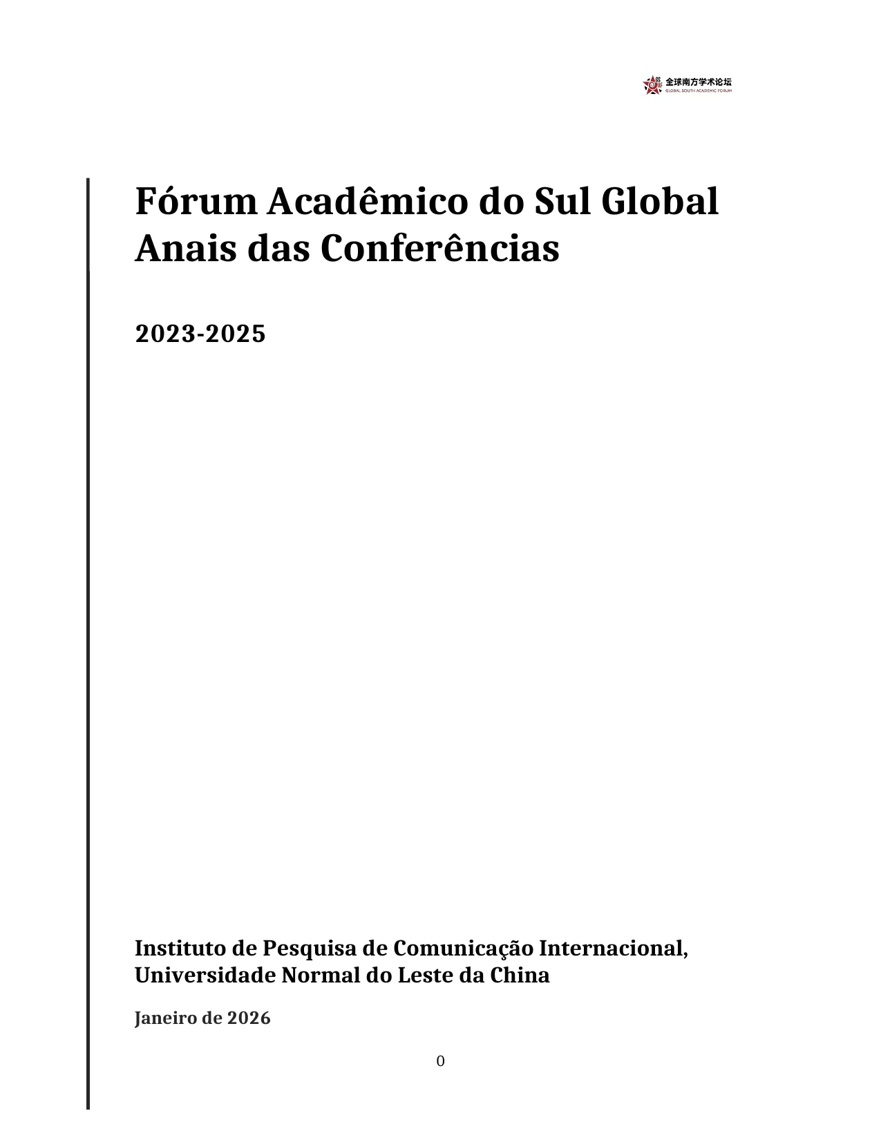 (Portuguese)Global South Academic Forum Conference Proceedings 2023-2025